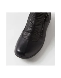Ringosa Black Leather Ankle Boots