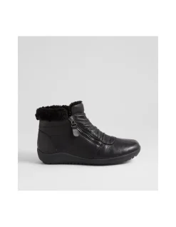 Ringosa Black Leather Ankle Boots