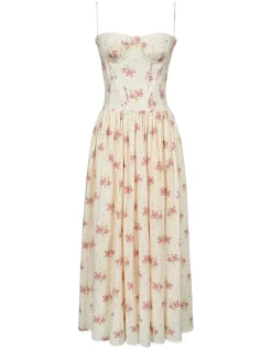 RONA VINTAGE ROSE PRINT MAXI DRESS