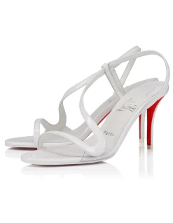 ROSA Z 80MM PATENT PVC LIN BIANCO SANDALS