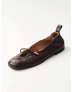Rosalind Brown Leather Ballet Flats SHOE