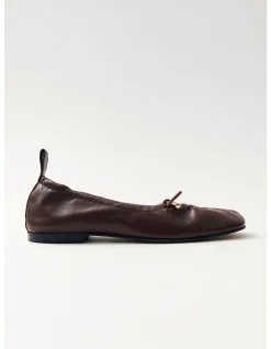 Rosalind Brown Leather Ballet Flats SHOE