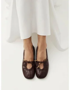 Rosalind Brown Leather Ballet Flats SHOE