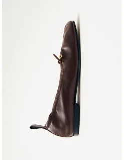 Rosalind Brown Leather Ballet Flats SHOE