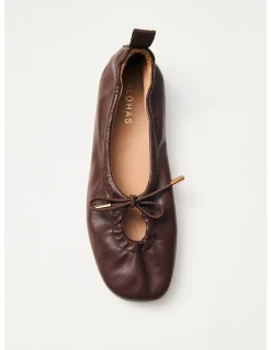 Rosalind Brown Leather Ballet Flats SHOE