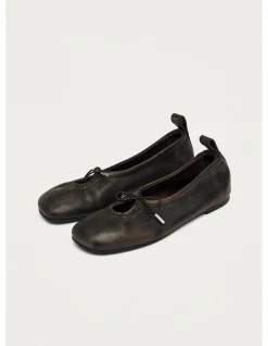 Rosalind Brushed Leather Ballet Flats