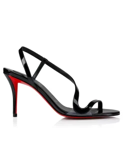 ROSA Z 80MM PATENT BLACK SANDAL