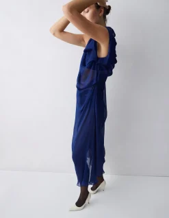 ROYAL SILK GEORGETTE TUMBLE DRESS