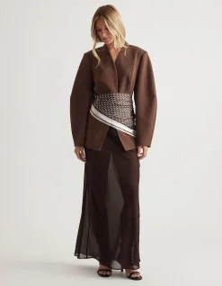 Ruby Barrel Sleeve Wool Blend Blazer