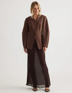 Ruby Barrel Sleeve Wool Blend Blazer