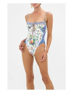 RUCHED CUP UNDERWIRE ONE PIECE W TIE FRONT