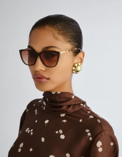 SABELLE BROWN CAT-EYE SUNGLASSES