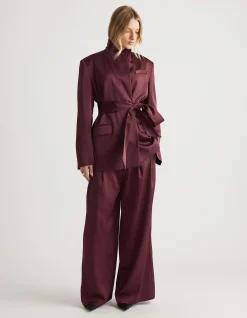 SADIE SATIN WRAP BLAZER