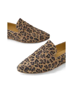 Sadita Pointed Leopard Suede Loafers