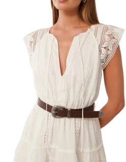 SARAH BELTED TRIM MINI DRESS