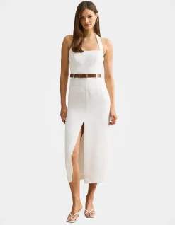SARA TAILORED COLUMN MIDI DRESS