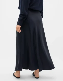 SATIN MIDI SKIRT