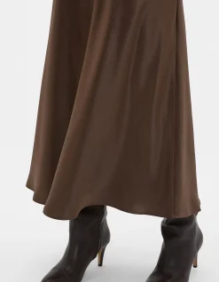 SATIN MIDI SKIRT