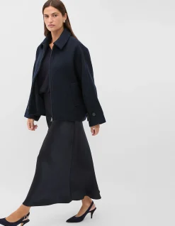 SATIN MIDI SKIRT