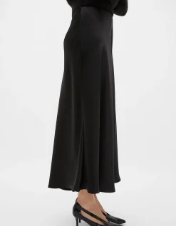 SATIN MIDI SKIRT