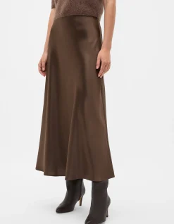 SATIN MIDI SKIRT