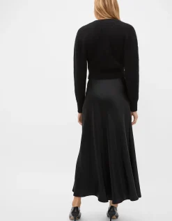 SATIN MIDI SKIRT