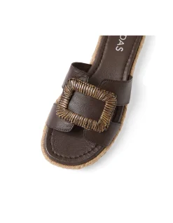 Sati Woven Buckle Leather Platform Sandals