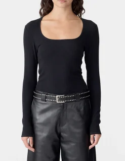 Scoop Neck long sleeve Top