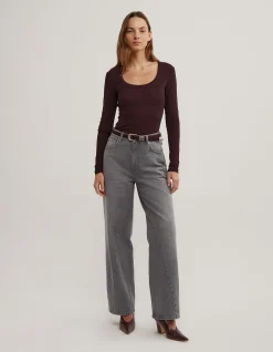 Scoop Neck Long Sleeve Top