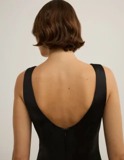 Scoop Neck Satin Mini Dress - Lara Worthington