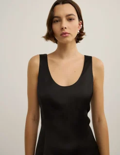 Scoop Neck Satin Mini Dress - Lara Worthington