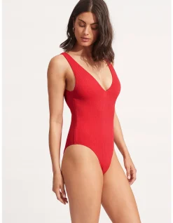 Sea Dive Deep V Neck One Piece Swimsuit