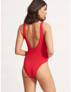 Sea Dive Deep V Neck One Piece Swimsuit