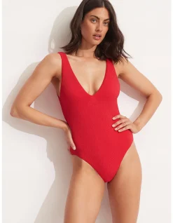 Sea Dive Deep V Neck One Piece Swimsuit