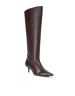 Sebastian Leather Kitten Heel Knee Boots