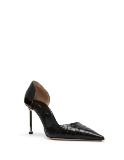 SEMI SHINY PRINTED PYTHON B/C D'ORSAY PUMP