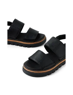Shani Stud Trim Platform Leather Sandals