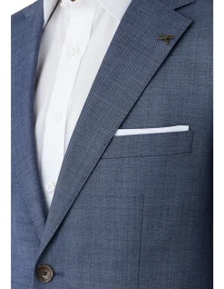 Sharkskin Weave Jacket Tonal Blue