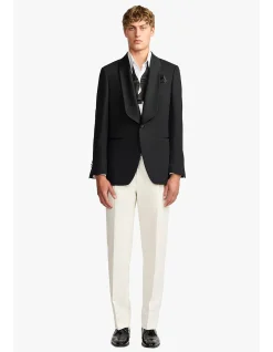 SHAWN BLAZER - WOOL IN BLACK WITH SURFACE INTEREST
