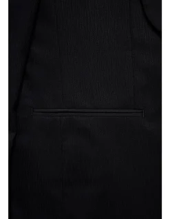 SHAWN BLAZER - WOOL IN BLACK WITH SURFACE INTEREST