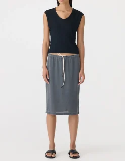 Sheer Rib V-Neck Muscle Tank