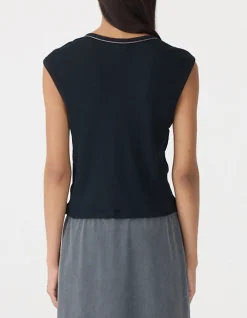 Sheer Rib V-Neck Muscle Tank