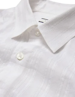 SHEER STRIPED SS SHIRT