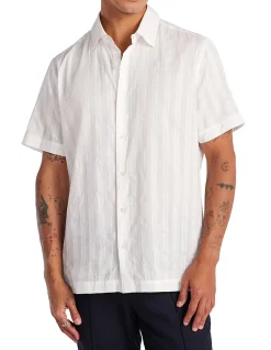 SHEER STRIPED SS SHIRT
