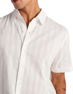 SHEER STRIPED SS SHIRT