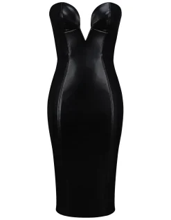 SHIA STRAPLESS MIDI DRESS