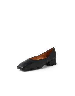 Shimma Square Toe Low Block Heel Pumps