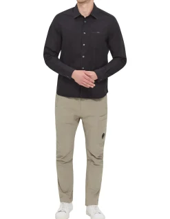 SHIRTS LONG SLEEVE IN EMERIZED POPELINE