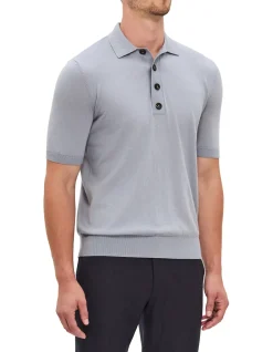 SHORT SLEEVE COTTON CASHMERE POLO SHIRT