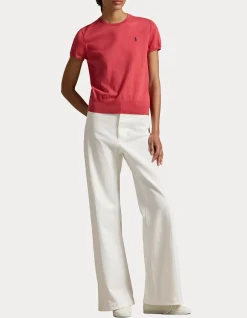 SHORT-SLEEVE CREWNECK SWEATER